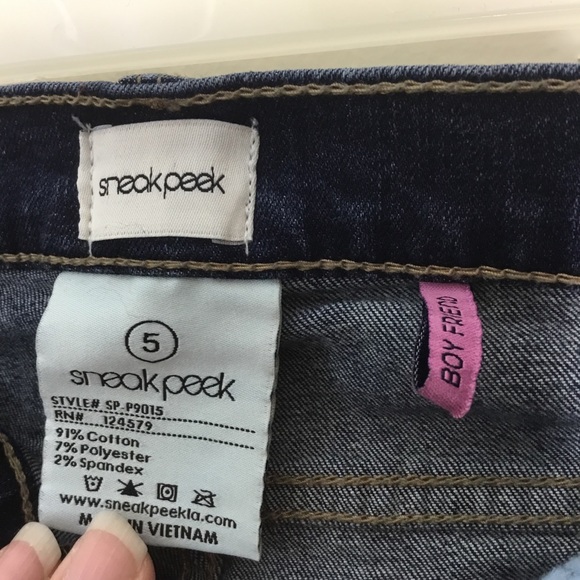 Sneak Peek Boyfriend Distressed Skinny Jeans Sz 5 Junior - Picture 5 of 8